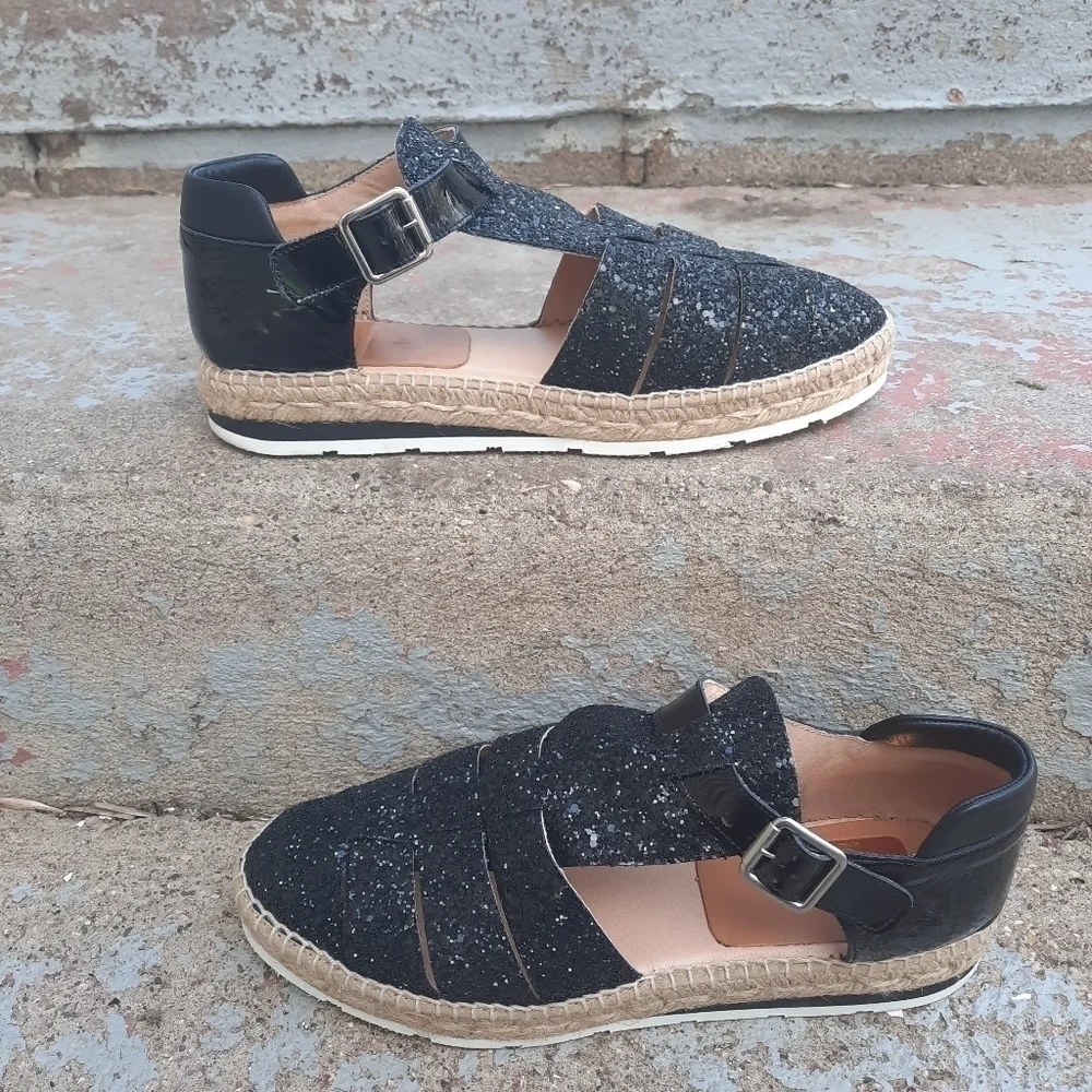 🌟 Kanna glitter espadrilles sandals shoes size 40 10